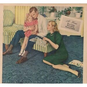 1947 Masland Imperial Argonne Carpet Vintage Print Ad Haverford PA Carlisle PA